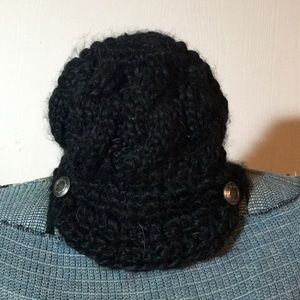 Black knit winter hat